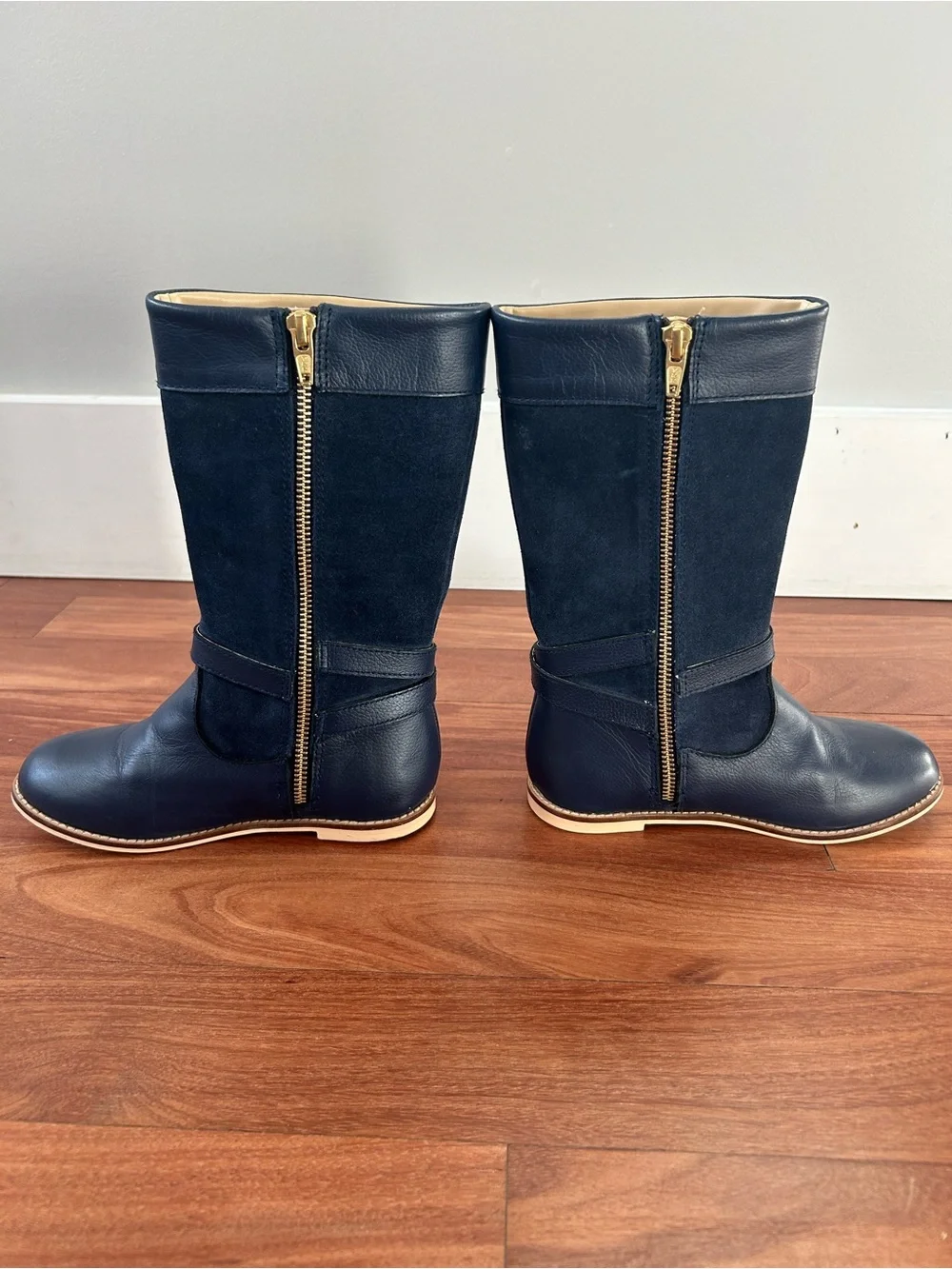 Janie and Jack Navy Leather Riding Boots SZ 13 Equestrian Preppy Classic Tall